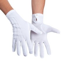 Gants Blancs Courts Élégants – Accessoire Déguisement - B03080 - Gants