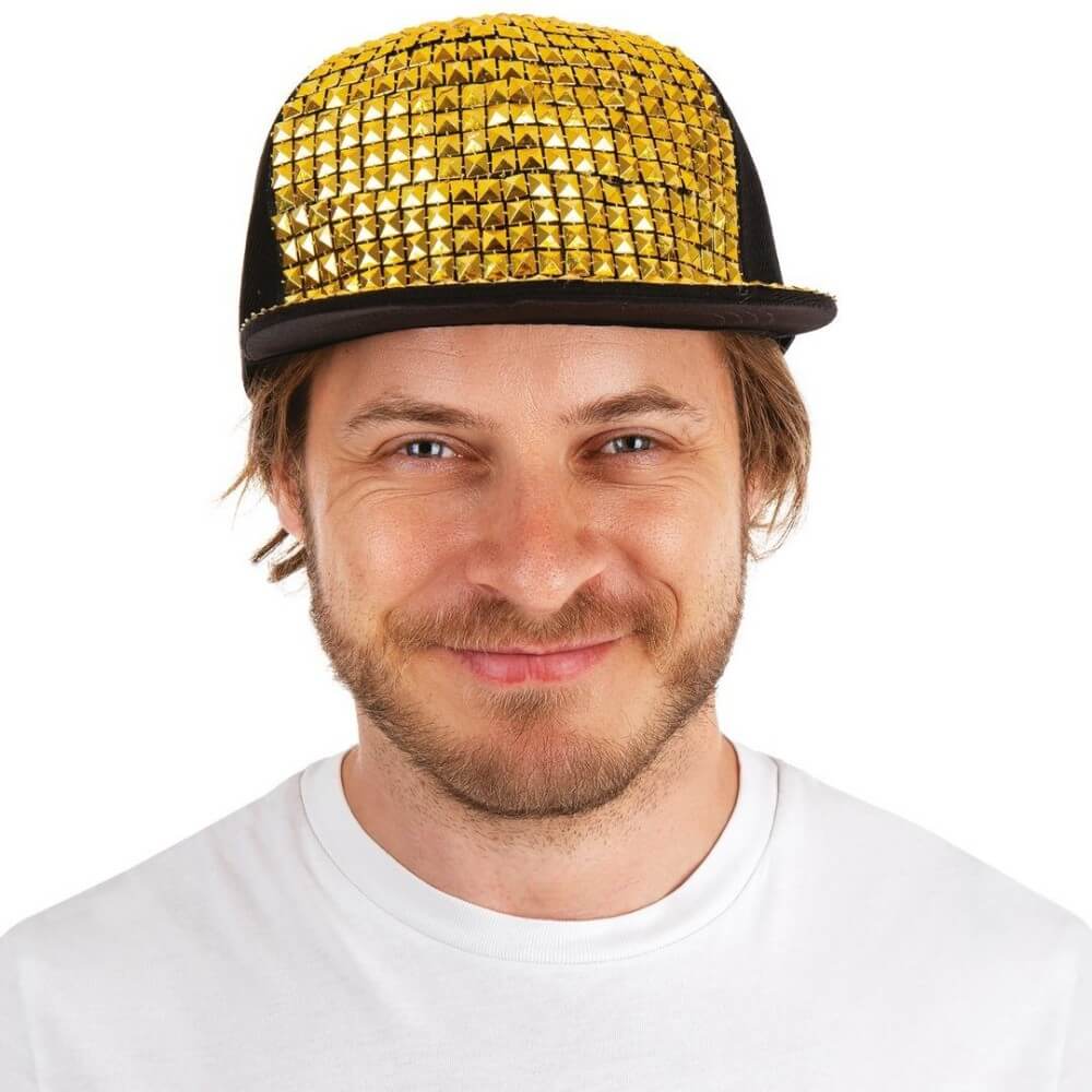 Casquette Bling-Bling Or Adulte - 66639 - Chapeaux