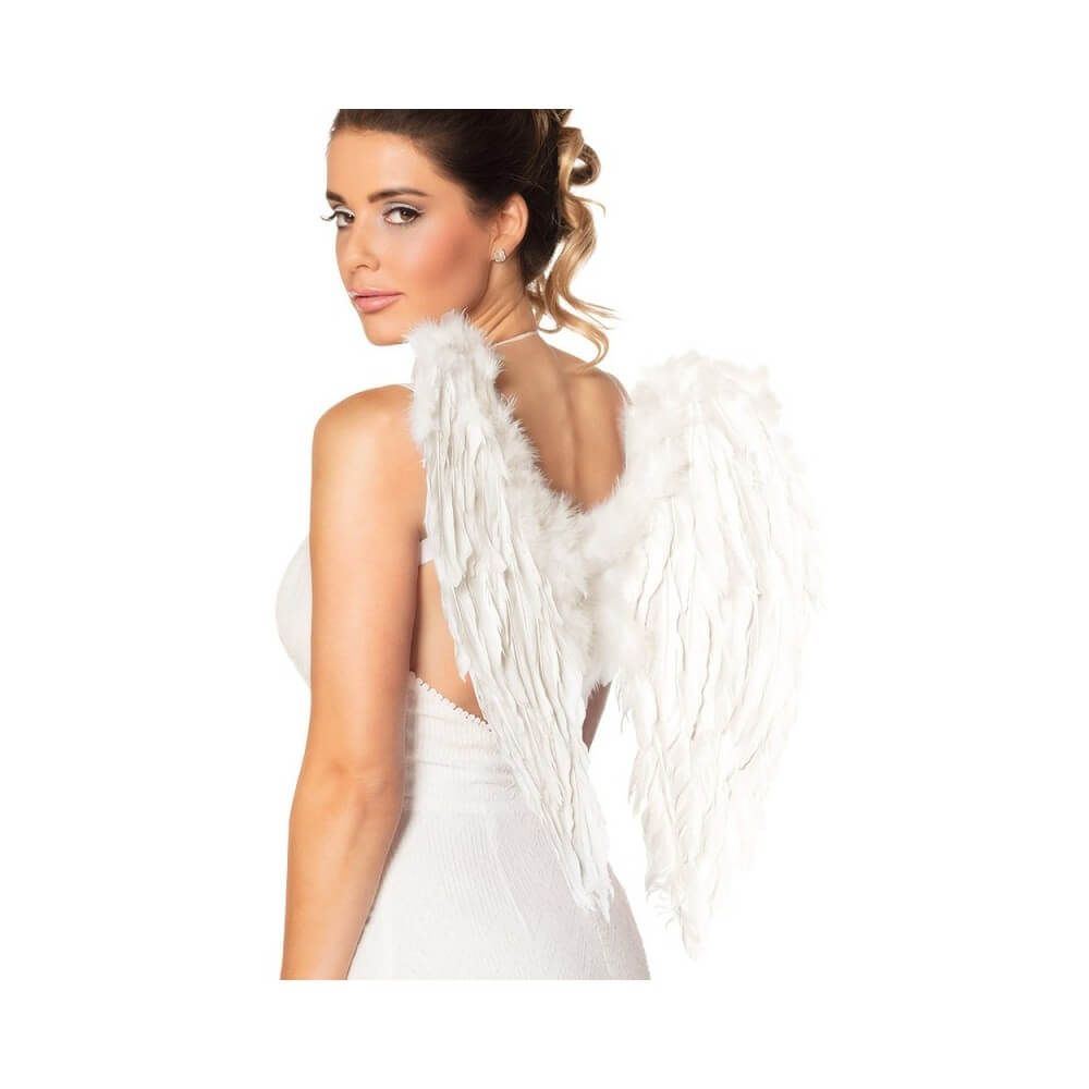 Ailes d’Ange Blanches Pliées 50 x 50 cm – Accessoire Déguisement - B52798 - Boas en Plumes