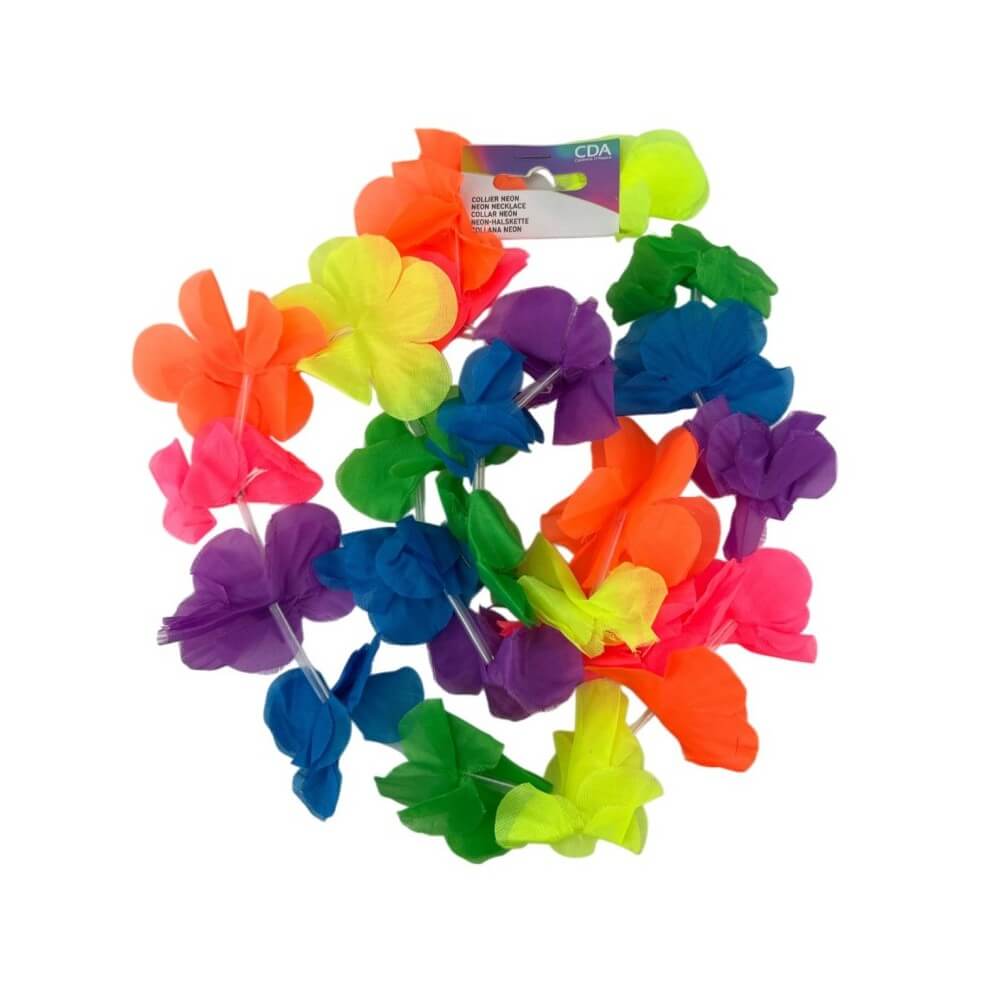 Collier Hawaïen Multicolore Néon – Accessoire Fluo Tropical - 25235 - Colliers & Colliers de Fleurs