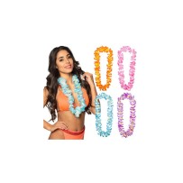 Collier Hawaïen Polyester Fleurs Luxe 4 Couleurs Aléatoires | Fiesta Factory