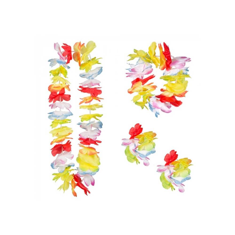 Set Hawaïen Tropical – Bandeau, Collier & 2 Bracelets - B52413 - Colliers & Colliers de Fleurs