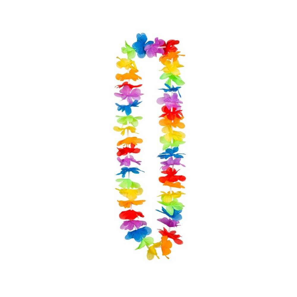 Collier Hawaïen Polyester Multicolore – Fleurs Tropicales - B52415 - Colliers & Colliers de Fleurs