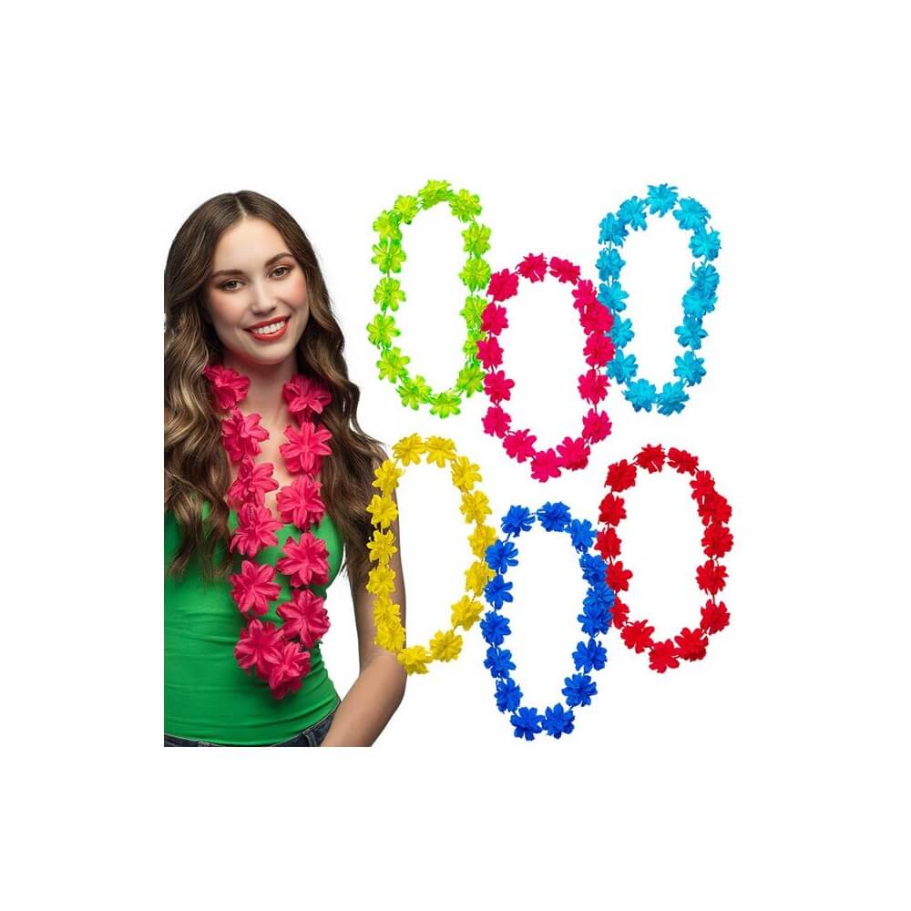 Collier Hawaïen Aloha – 6 Couleurs Aléatoires - B52406 - Colliers & Colliers de Fleurs