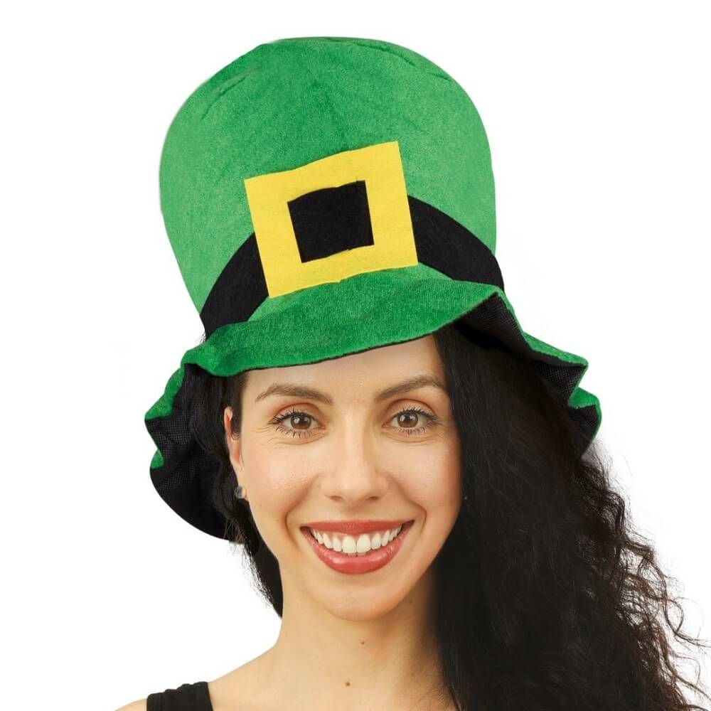 Chapeau St Patrick adulte velours pas cher – Haut de forme vert | Fiesta Factory
