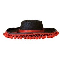 Chapeau Espagnol Noir et Rouge – Adulte - 75300 - Chapeaux