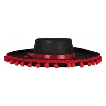 Chapeau Espagnol Noir et Rouge – Adulte - 75300 - Chapeaux