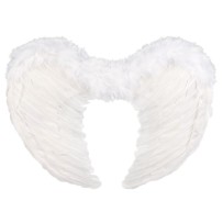 Ailes d’ange plumes blanches 65x40 cm pas cher | Fiesta Factory