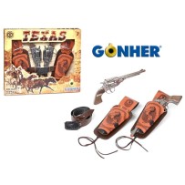 Set double revolver 8 coups avec ceinture western pas cher | Fiesta Factory