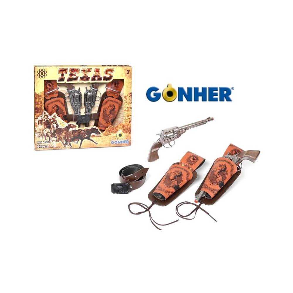 Set Double Revolver 8 Coups avec Ceinture et Holsters - 48001 - Armes factices