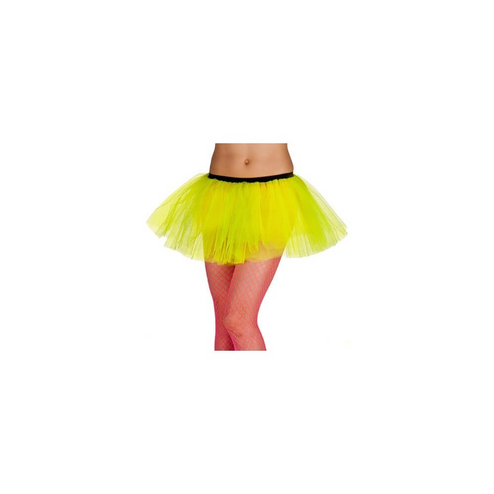 Tutu en Tulle Jaune Fluo Néon - B01702 - Costumes adulte