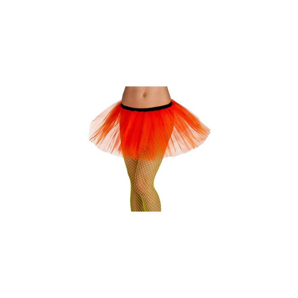 Tutu en Tulle Orange Fluo Néon - B01706 - Costumes adulte