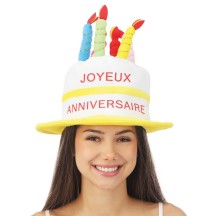 Chapeau Gâteau Joyeux Anniversaire adulte pas cher | Fiesta Factory