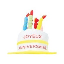 Chapeau Gâteau Joyeux Anniversaire adulte - 81801 - Chapeaux