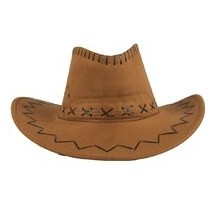 Chapeau cowboy marron adulte style nubuck pas cher | Fiesta Factory