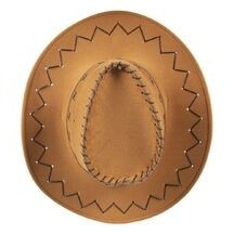 Chapeau cowboy marron adulte style nubuck pas cher | Fiesta Factory