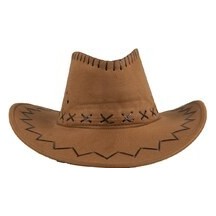 Chapeau cowboy marron adulte style nubuck pas cher | Fiesta Factory