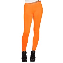 Legging Opaque Orange Fluo M Stretch Pas Cher | Fiesta Factory