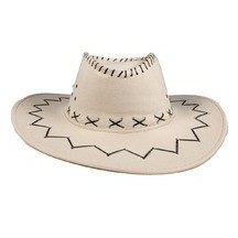 Chapeau cowboy style nubuck beige adulte - 82011 - Chapeaux
