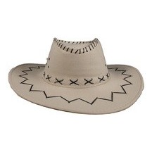 Chapeau cowboy style nubuck beige adulte - 82011 - Chapeaux
