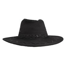 Chapeau cowboy style nubuck noir adulte - 82012 - Chapeaux