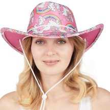 Chapeau cowgirl adulte licornes pas cher | Accessoire western Fiesta Factory