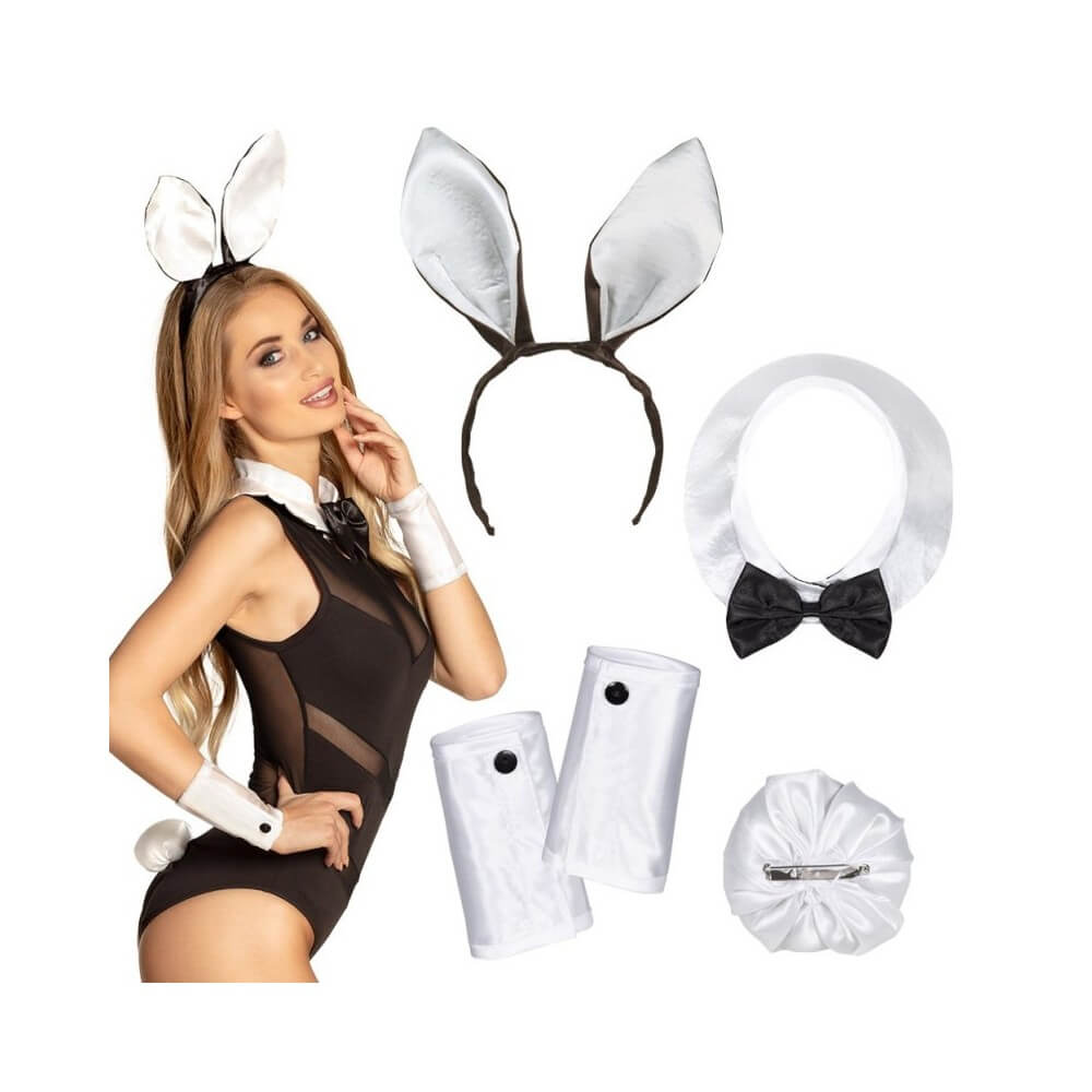 Set Lapin : Tiare, Col, Manchettes & Queue - B52319 - Bijoux fantaisie