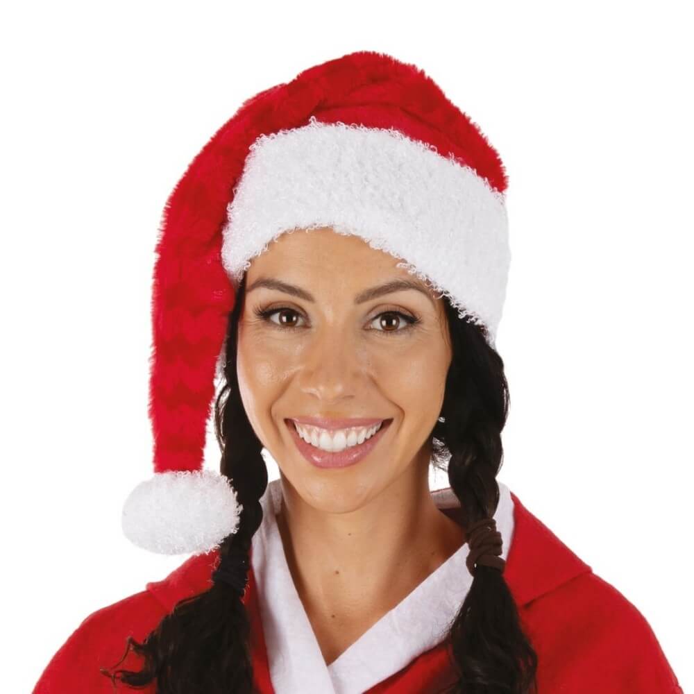 Bonnet Père Noël rayé adulte pas cher | Accessoire Noël Fiesta Factory