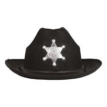 Chapeau feutre shérif noir adulte - 90652 - Chapeaux