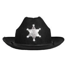 Chapeau feutre shérif noir adulte - 90652 - Chapeaux