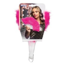 Éventail Flapper Rose 23 cm Années 20 Pas Cher | Fiesta Factory