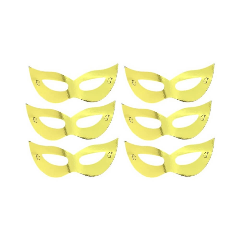 Lot 6 Loups Or Pas Cher Soirée Masquée | Fiesta Factory