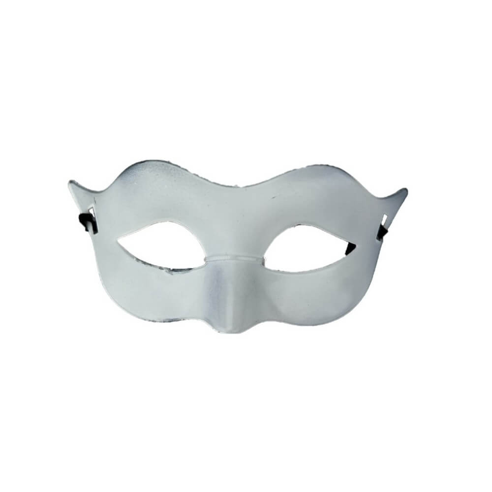Masque de Bal Vénitien Blanc avec Élastique Pas Cher | Fiesta Factory