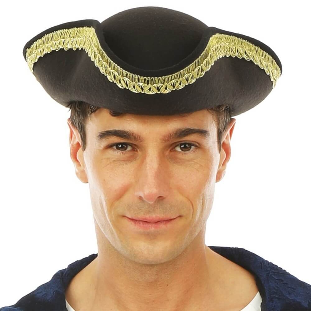 Chapeau feutre tricorne adulte - 91491 - Chapeaux