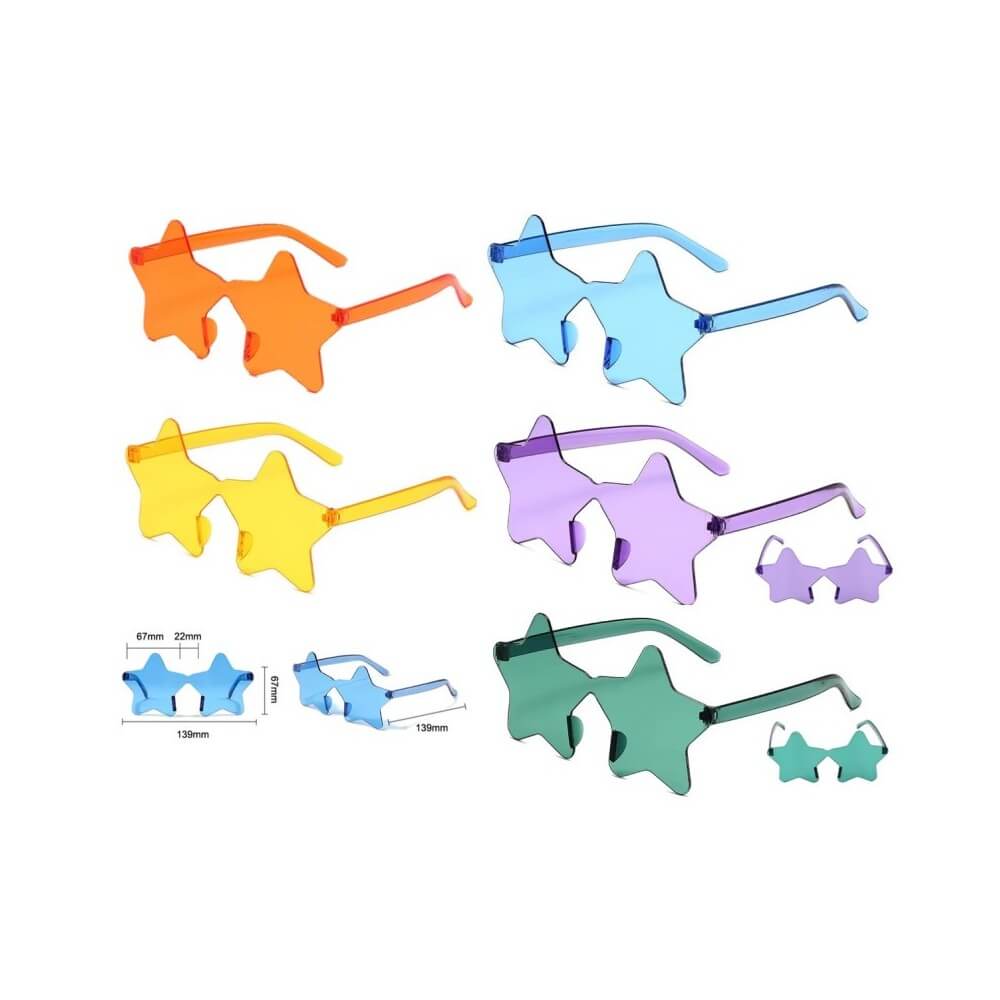 Lunettes Festives Étoile Pas Cher 5 Coloris | Fiesta Factory