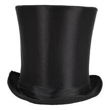 Chapeau haut de forme satiné noir 20 cm adulte - 94730 - Chapeaux