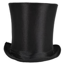 Chapeau haut de forme satiné noir 20 cm adulte - 94730 - Chapeaux