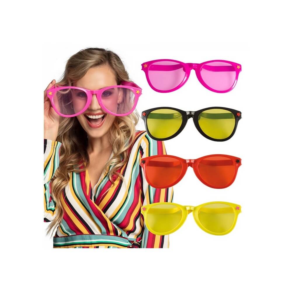 Lunettes JUMBO Néon 26,5 cm – Coloris Aléatoire - B00536 - Lunettes fantaisie