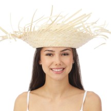 Chapeau paille hawaïen beige adulte pas cher | Fiesta Factory