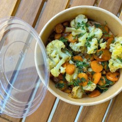 Bol en Carton Kraft 780 mL avec Couvercle PET Transparent – Paquet de 50 - 54B019 - Bols & contenants