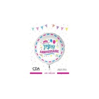 Ballon JOYEUX ANNIVERSAIRE multicolore 45 cm pas cher – Fiesta Factory à petit prix