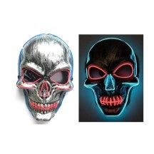 Masque Silver Skull LED Pas Cher | Fiesta Factory