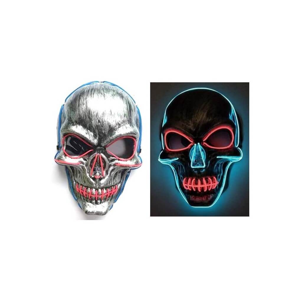 Masque Silver Skull LED Pas Cher | Fiesta Factory