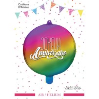 Ballon Joyeux Anniversaire Arc-en-Ciel métallisé 45 cm pas cher – Fiesta Factory à petit prix