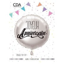 Ballon Joyeux Anniversaire AR 45 cm pas cher – Fiesta Factory à petit prix
