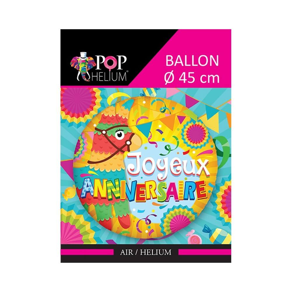 Ballon Foil 45 cm Joyeux Anniversaire Lama Latino - 36500-7 - Ballons aluminium