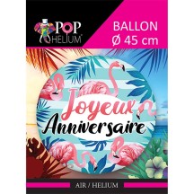 Ballon Joyeux Anniversaire Flamant Rose 45 cm pas cher – Fiesta Factory à petit prix