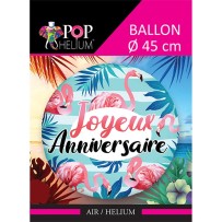 Ballon Joyeux Anniversaire Flamant Rose 45 cm pas cher – Fiesta Factory à petit prix