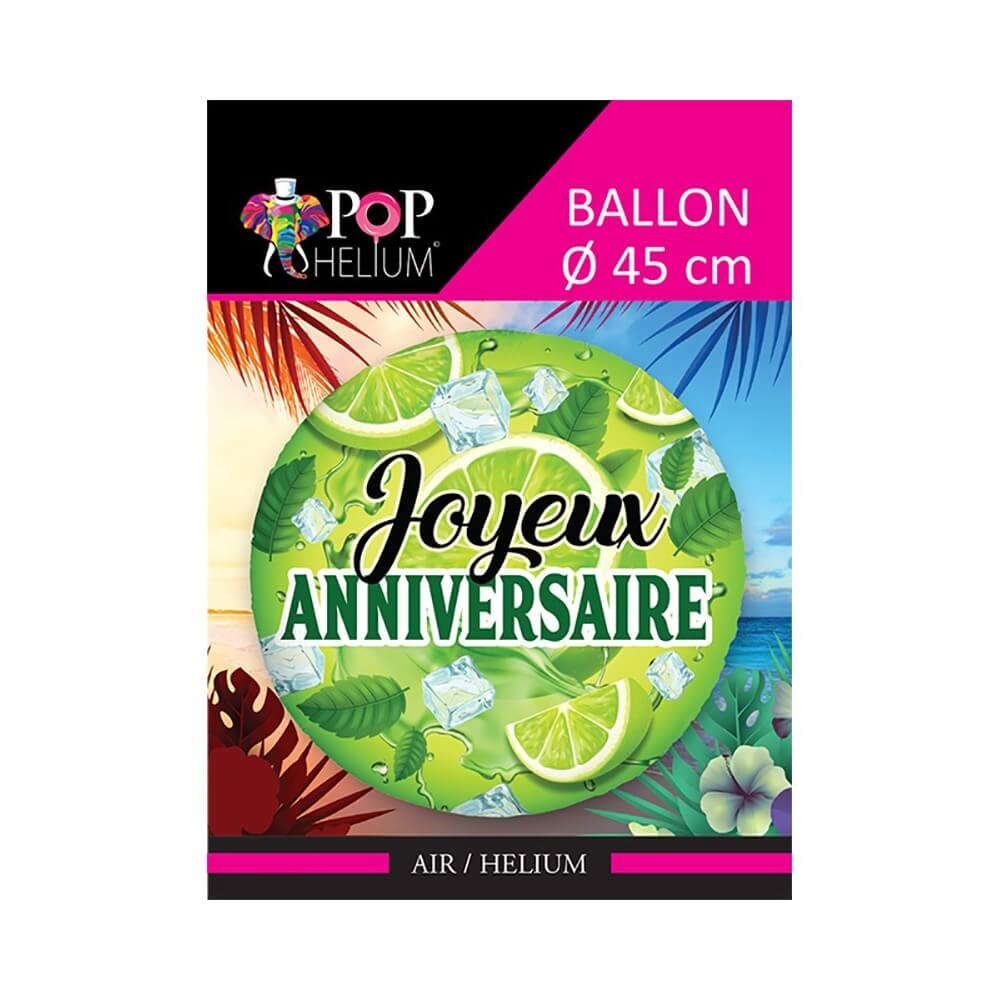 Ballon Foil 45 cm Joyeux Anniversaire Mojito - 36500-11 - Ballons aluminium