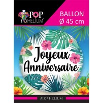 Ballon Joyeux Anniversaire Tropical 45 cm pas cher – Fiesta Factory à petit prix